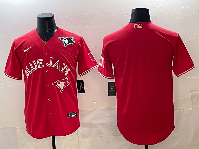 Men 2025 Toronto Blue Jays Blank Red Game Nike MLB Jersey style 05